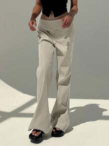 Aloruh Spring Summer Flare Pants, Low-Waisted Stylish And Slimming Casual Pants For Going Out, Dates, Vacation