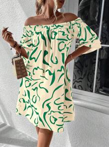 SHEIN Holidaya Váy rộng trễ vai cỡ lớn cho nữ - Nhiều màu - Xem 4