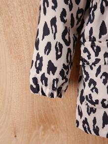 Sparklyn Tween Girl Leopard Print Hooded Multi-Pocket Thermal Lined Windbreaker, For Christmas - Multicolor - View 4