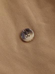 SHEIN MOD Váy ôm eo cổ điển không tay màu kaki dành cho nữ vào mùa thu/đông - Lạc đà - Xem 3