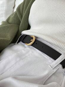 DAZY 可调节金属装饰简约腰带，日常休闲使用