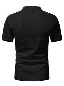 Manfinity Homme Men's Casual Polo Shirt, Summer - Black - View 5