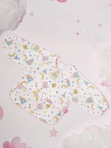 SHEIN X Care Bears Baby Cartoon Bear Print Bib, Long Sleeve, Waterproof, Oil-Proof, Stain Resistant, Multi-Functional Feeding Apron/Art Smock - Multicolor - View 6