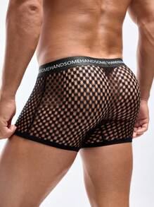 Men's Letter Webbing Hollow Sexy Underwear