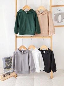 SHEIN Leap Crew 男婴5件套休闲纯色卫衣，适合叠穿、户外活动、上学、幼儿园、春季、秋季、冬季穿着。 - 彩色 - 查看 3