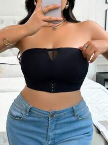 1 st. Plus Size Weerbestendige Mesh Paneel Wikkel Bustier
