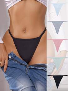 5 pièces Ensemble Blouse décontractée et Culotte string sexy pour femmes