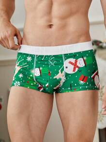 4pcs/Pack Men's Printed Boxer Briefs