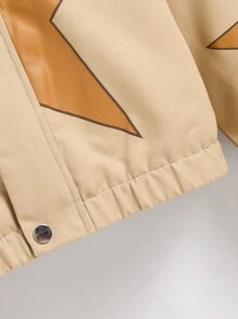 Tween 女童花卉印花卡其色休闲夹克 - 卡其色 - 查看 4