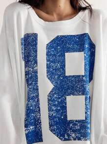 INAWLY Plus Size Women's Letter Print Crew Neck Loose Casual Sweatshirt Graduation,Back To School Outfits,Graduation,Teacher Outfits For Women,Back To School Fall Cloth For Women Winter Autumn - White - View 3