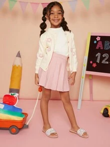 Mini mi Kinder Schlüpf-Sandalen mit Perlen Verzierungen und Strass Details - Süß, Stylisch & Luxuriöse Bequemlichkeit für kleine Prinzessinnen