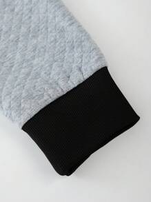 2pcs Teen Boys' Minimalist Stylish Diamond Plaid Pattern Fabric Comfortable Zip-Up Jacket And Pants Set - Multicolor - View 5