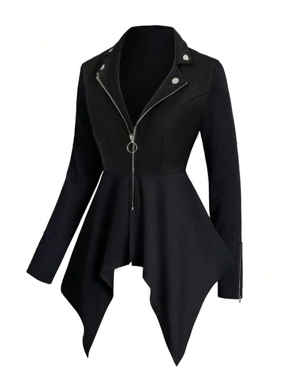 EMERY ROSE Asymmetrical Hem Fitted Blazer