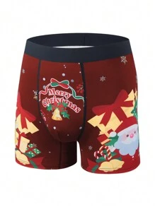 3pcs/Set Men's Christmas Print Boxer Briefs - Multicolor - View 5