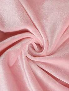 Women's Solid Color Full Zip Hoodie With Pocket And Drawstring Pants, Casual Velvet Tracksuit Set - Pink - View 5