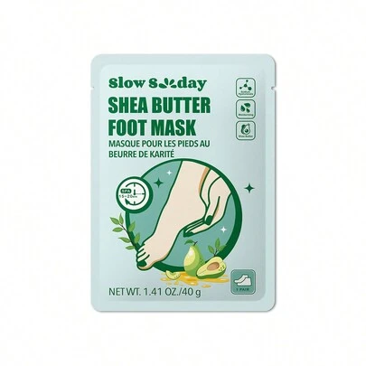 SlowSunday Shea Butter Foot Mask, With Niacinamide And Sodium Hyaluronate, Suitable For Business Trips And Travel, Suitable For Summer, Y2K, Ideal For Party