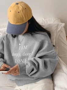 DAZY Damska krótka bluza z haftowanym napisem