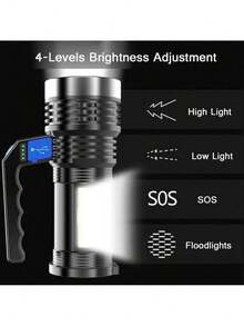 paweinuo 户外COB强光手电筒可充电超亮远射探照灯带侧灯双光源便携防水露营钓鱼照明手提灯