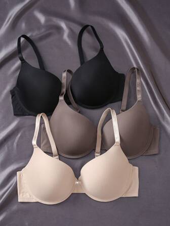 3-delige Plus Size Comfortabele Naadloze Draadloze Licht Gevoerde BH Set