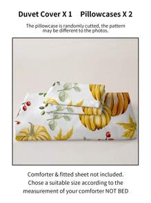 3pcs/Set Halloween Cute Ghost Pumpkin Digital Print Duvet Cover Set(1 Duvet Cover & 2 Pillowcase)Soft And Skin-Friendly Duvet Cover Bedding Set For Home, All Season Bed Sheets Set Halloween Gift - Multicolor - View 6
