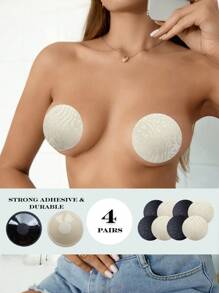 4pairs Seamless Invisible Silicone Nipple Covers - Multicolor - View 3