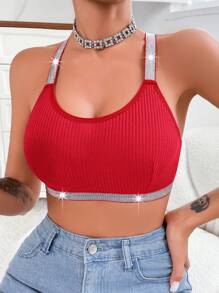 女士舒适银丝胸罩 - 紅色 - 查看 4