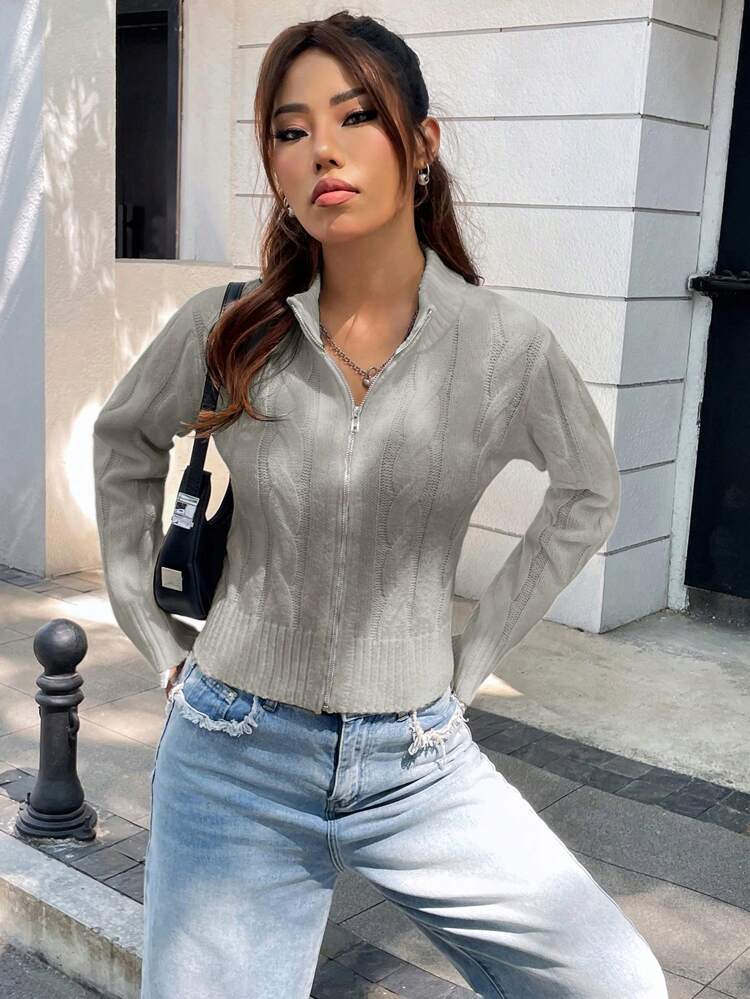 Women's Cable Knit Casual Cardigan