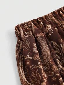 ROMWE Hippie Plus Size Paisley Printed Skirt - Multicolor - View 3