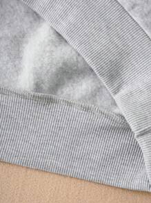 SHEIN EZwear 籃球和字母圖案保暖套頭衫