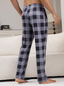 2pcs/Set Men's Plaid Pajama Pants, Fall Winter Clothes - Multicolor - View 2