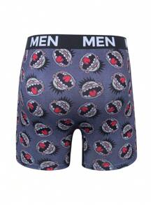5pcs/Set Men's Fashionable All-Over Letter Print Comfortable Boxer Briefs - Multicolor - View 2