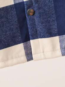 SHEIN 1 件年轻男孩休闲学院风大格子衬衫夹克，适合秋冬季、旅行、上学、日常聚会 - 彩色 - 查看 6