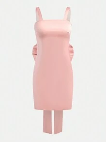 Teen Girls Elegant Bow Tie Detail Mini Dress - Pink - View 2