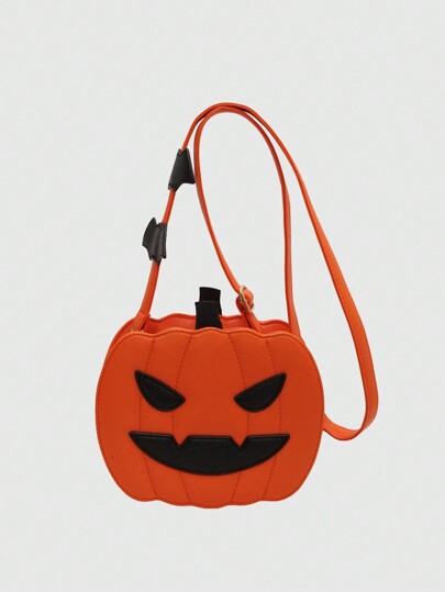 Goth Halloween Naughty Devil & Pumpkin Decorated Women Crossbody Shoulder Bag