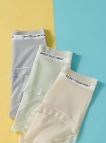 3pcs/Set Tween Girls Solid Color Briefs, Soft Breathable  Student Underwear - Multicolor - View 5