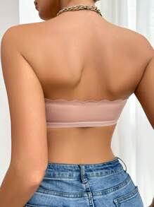 1pc Wire-Free Front-Closure Bra For Women - Apricot - View 2