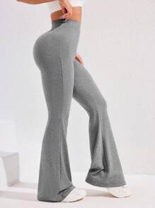 Easithlete Pantaloni della tuta casual minimalisti di colore unito da donna