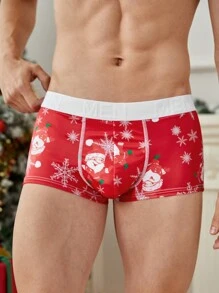 4pcs/Pack Men's Printed Boxer Briefs