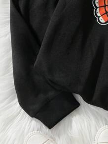 Sudadera con forro térmico para mujer, top de cuello redondo de manga larga para salidas familiares, otoño e invierno, Navidad, fiesta festiva, estampado