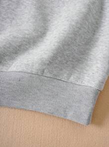 SHEIN EZwear 籃球和字母圖案保暖套頭衫