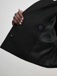 BizChic Áo khoác Parka đi làm thường ngày ngắn màu đen dành cho nữ, Quần áo mùa thu/đông, - màu đen - Xem 9