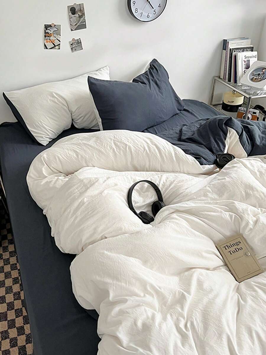 2/3 Piece Soft Ivory Duvet Cover Set - Premium Luxury Bedding Set, Includes 1 Duvet Cover And 1/2 Pillow Shams - Affordable, High Quality, Available In Twin, Full, Queen, King, Also Suitable For School Use - Beige - View 1