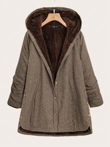 EMERY ROSE Plus Size Women's Casual Hooded Long Sleeve Jacket Winter Clothes - Multicolor - View 1