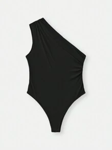 SHEIN BASICS 3buc/Set Body fără mâneci, tricot cu decolteu deschis, de culoare solidă, pentru femei - Multicolor - Vizualizare 4