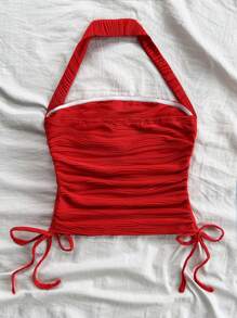 Soleia 夏季休闲合身抽绳领背心