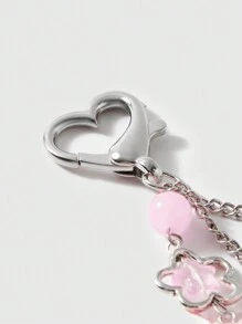 ROMWE Kawaii 1pc Back To School Cute Bowknot & 5-Pointed Star Bead Decor Keychain Valentines - Multicolor - View 3