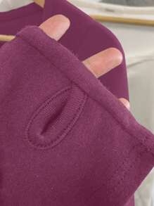 DAZY Women's Casual Solid Color Long Sleeve T-Shirt, Spring And Autumn - Hot Pink - View 5