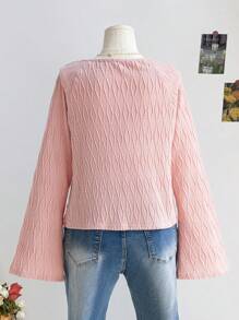 Dreamara Plus Size Women's Fall And Winter Vacation, Graduation Season, Back To School Season, Back To School Clothes Fall Clothes, Vacation Wear, Babydoll Top Halloween Party Lunch Cute Lunch Casual Pink Strappy Cardigan + Tube Top Slim Fit Woolen Two-Piece Set - Pink - View 6