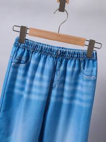 3pcs Tween Boys' Casual Warm Sleeveless Vest, Long Sleeve Sweatshirt And Pants Set - Navy Blue - View 4