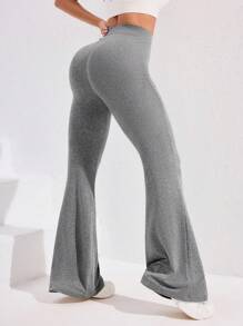 Easithlete Pantaloni della tuta casual minimalisti di colore unito da donna